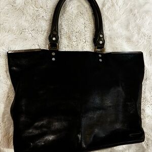 Cole Black Leather Large Tote Work Bag Laptop Carryall Minimalist